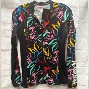 Hurley womens zip up swim‎ top small